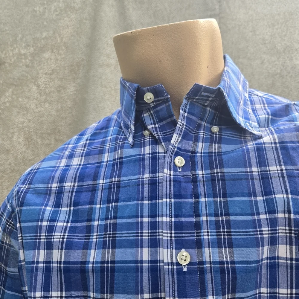 POLO RALPHVL LAUREN Blue Plaid Men's Shirt